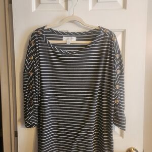 French Laundry Black and White Striped Top